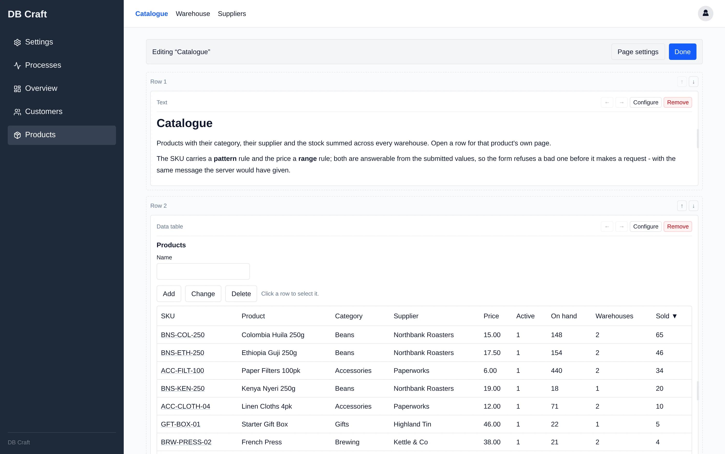 The page builder
